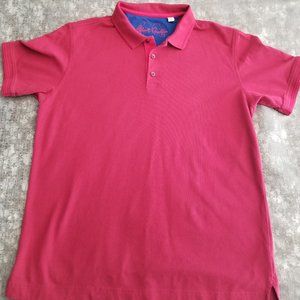 Robert Graham Short-Sleeve Burgundy Polo Shirt Men's Large